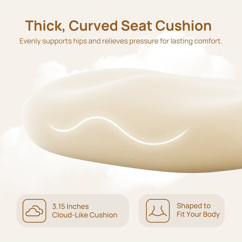 Chaise de bureau ergonomique Cablady, Beige