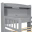 Lit plateforme simple en bois avec éclairage à DEL intégré, tête de lit multifonctionnelle, garde-corps et 2 tiroirs, gris-689078419