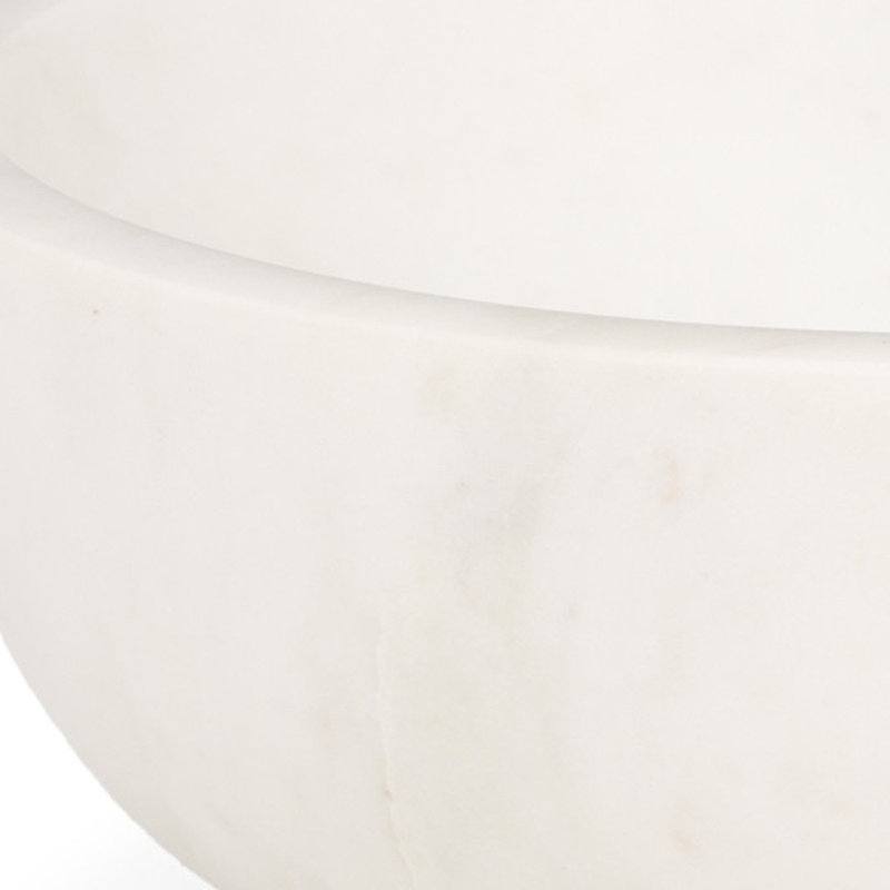 Bol rond en marbre blanc 10 po