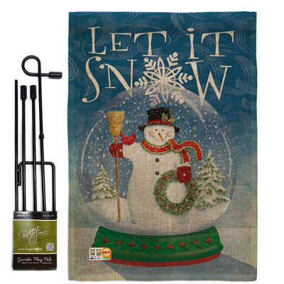 Double Sided 18.50'' H x 13'' W Polyester Christmas Flag Set