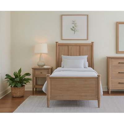 Lit simple en placage Mindi sans lit gigogne