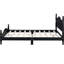 Lit plateforme grand style rétro, bois noir avec lattes de taille solide, support stable