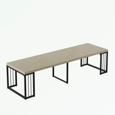 Extendable Dining Table with sturdy metal legs