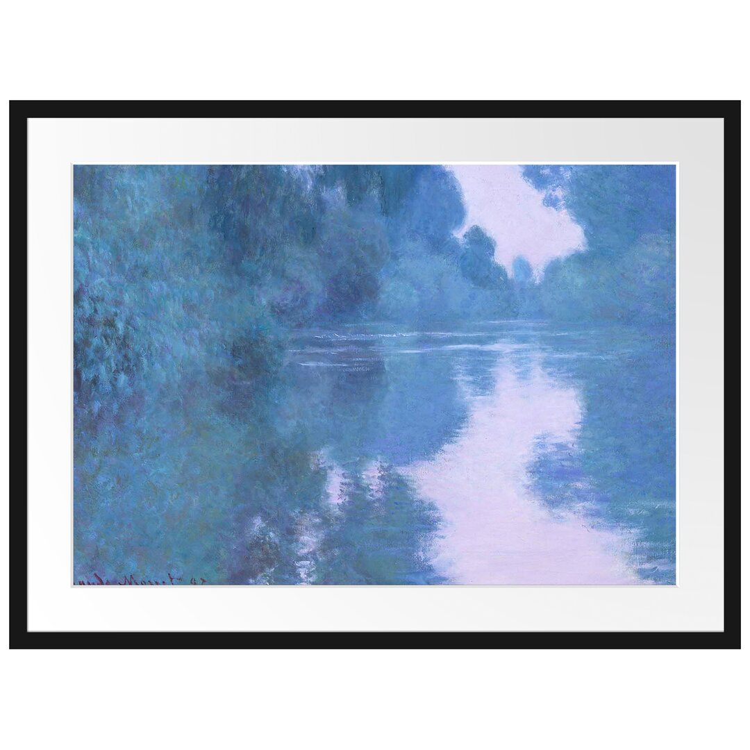 Gerahmter Kunstdruck Morning on the Seine Near Giverny von Claude Monet