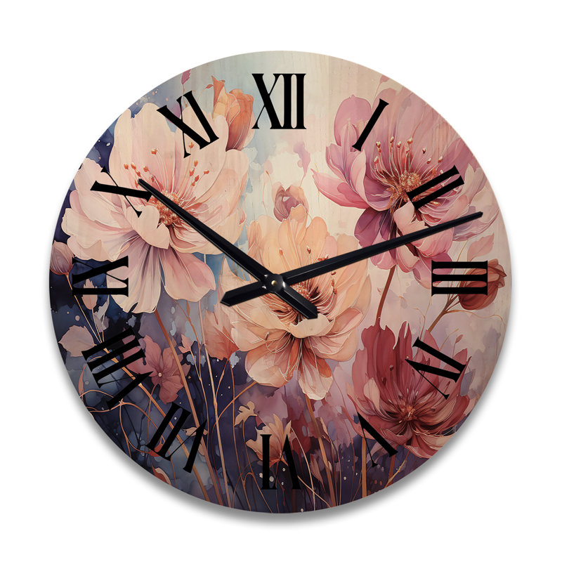 Horloge murale en bois massif Wyvette, Grand