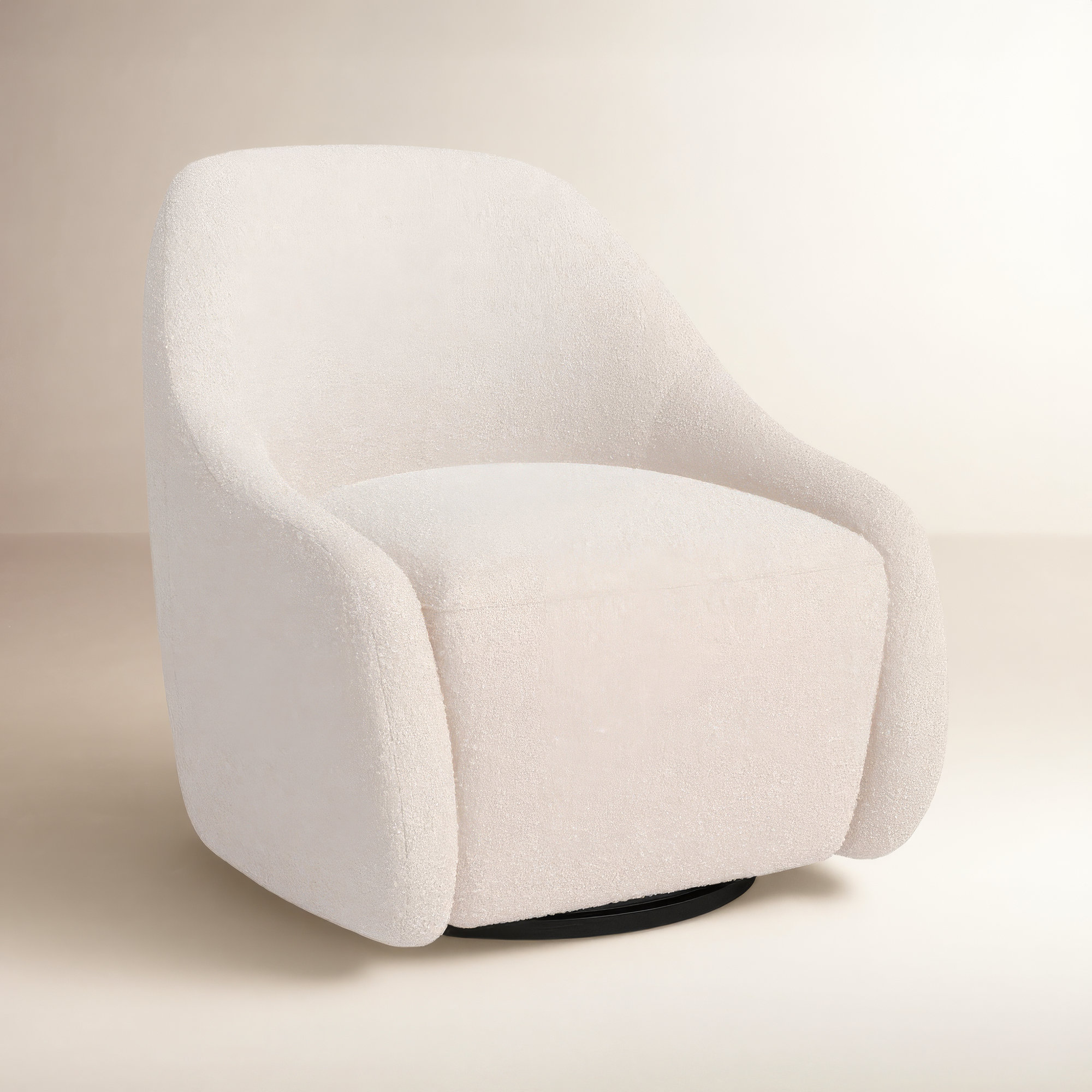 Fiera Upholstered Swivel Barrel Chair, Knoll Sand