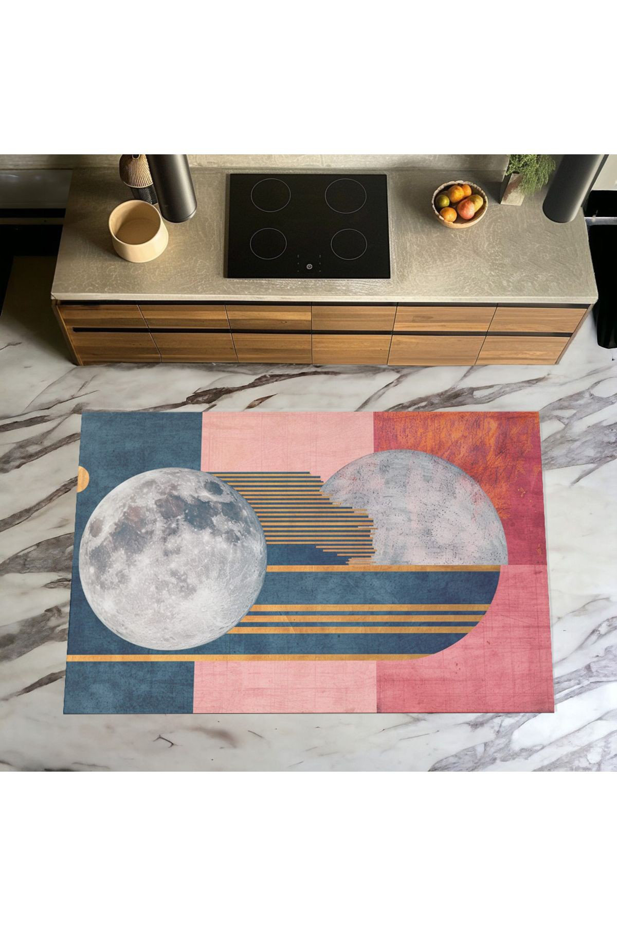 Hokku Designs Colourful Moon Themed Patterned Woven Base Machine ...