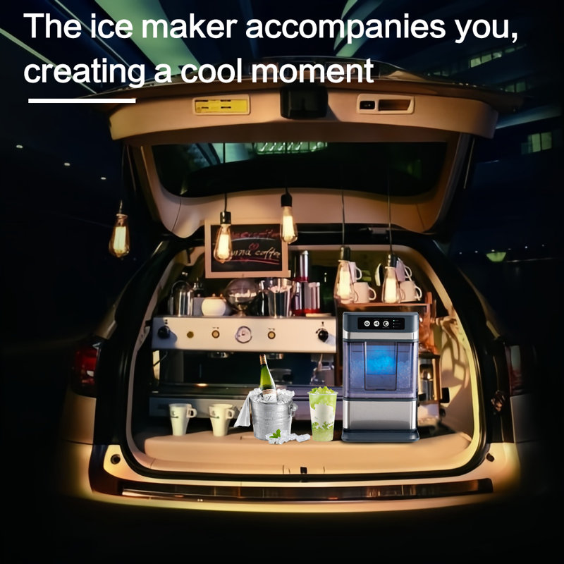 Professional Nugget Ice Maker Countertop ，36LBS/24Hrs ，Chewable Pellet Ice Machine with Self-Cleaning, 