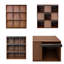 Armoire de rangement moderne pour dossiers avec organisateur à 9 cubes et portes de présentation rabattables