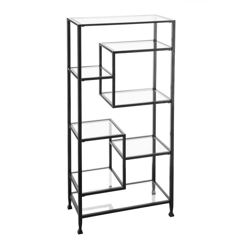 Charney Geometric Bookcase, Matte Black