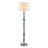 61.25'' Rustic Distressed Blue Floor Lamp With Drum Shade