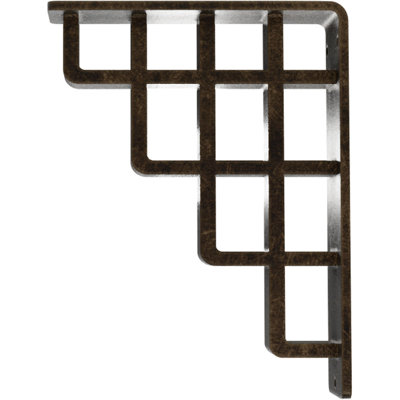 2"W x 5 1/2"D x 8"H Diane Wrought Iron Bracket, (Triple center brace), Antiqued Pale Gold
