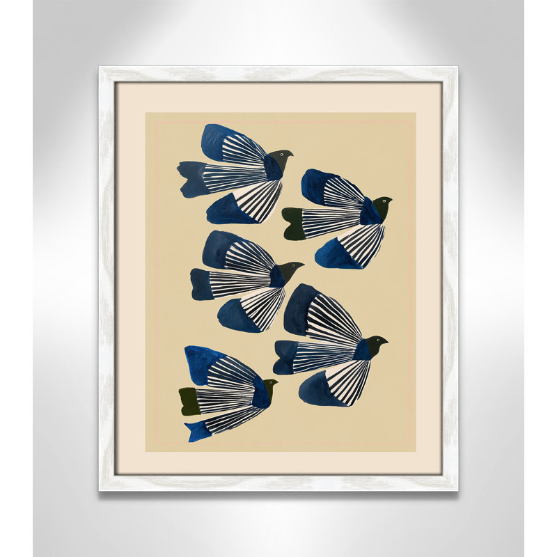 Imprimé indigo par ville, 16'' W x 19'' H, Framed Print, Grain de bois blanc