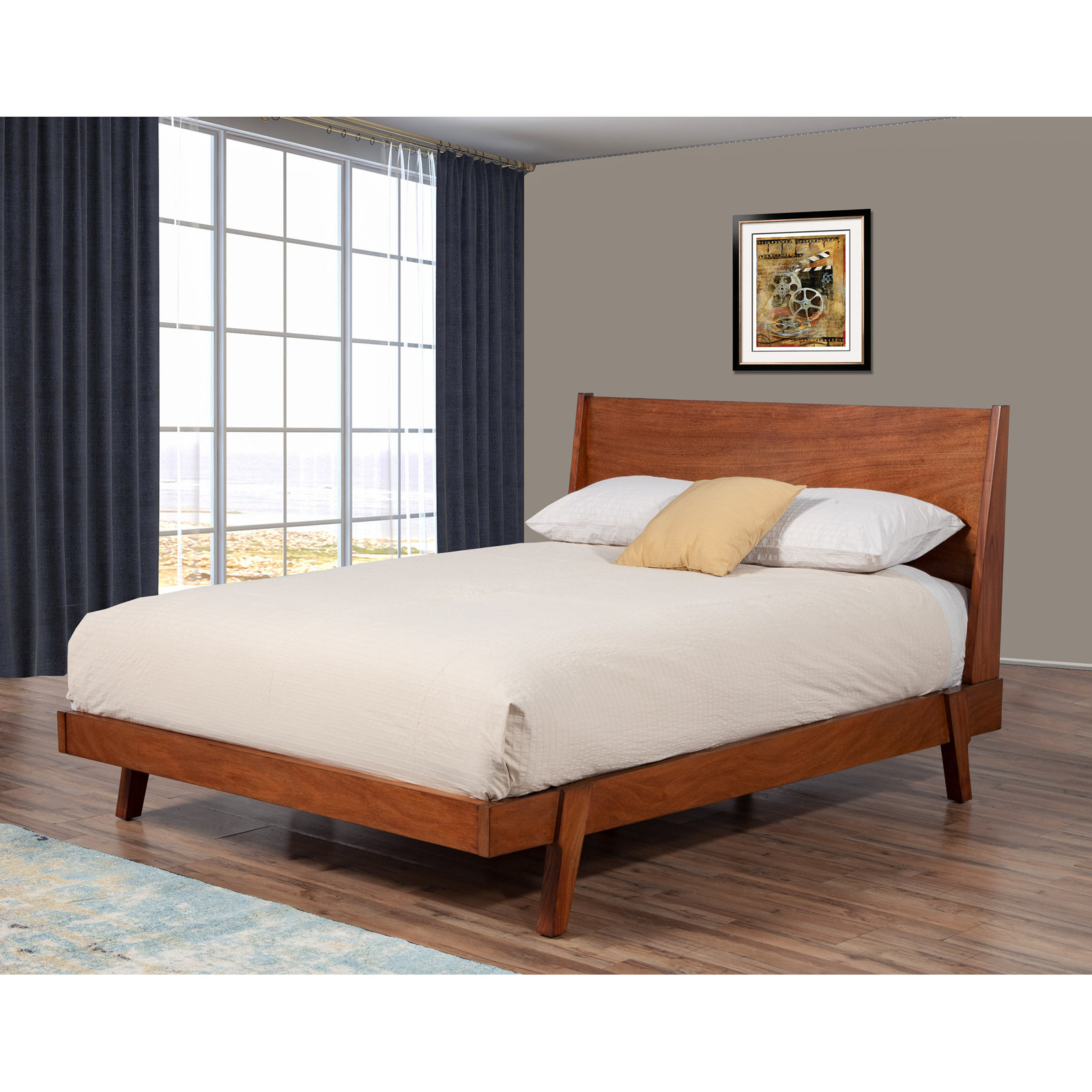 Juno Solid Wood Wingback Bed, King