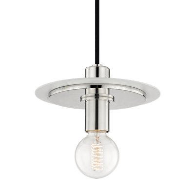 Luminaire suspendu moderne en nickel poli / blanc Mitzi H137701L-PN-WH