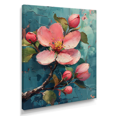 Rose, bleu, éclatant, fleur de pommier
