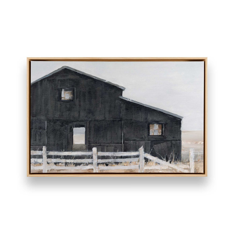 Impression sur toile Weathered Barn II, H 12,75 po x l 18,75 po x P 1,75 po, Cadre américain en érable flottant, 1