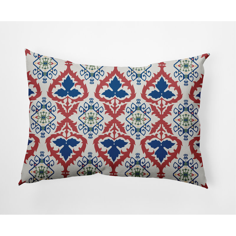 Coussin Bombay, Bleu cobalt foncé / rouge