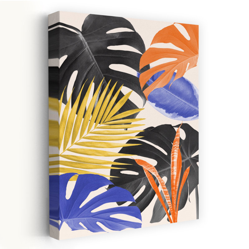 Colorful Tropical Foliage Abstract Contemporary Wall Art Print, 152.4cm H x 101.6cm W