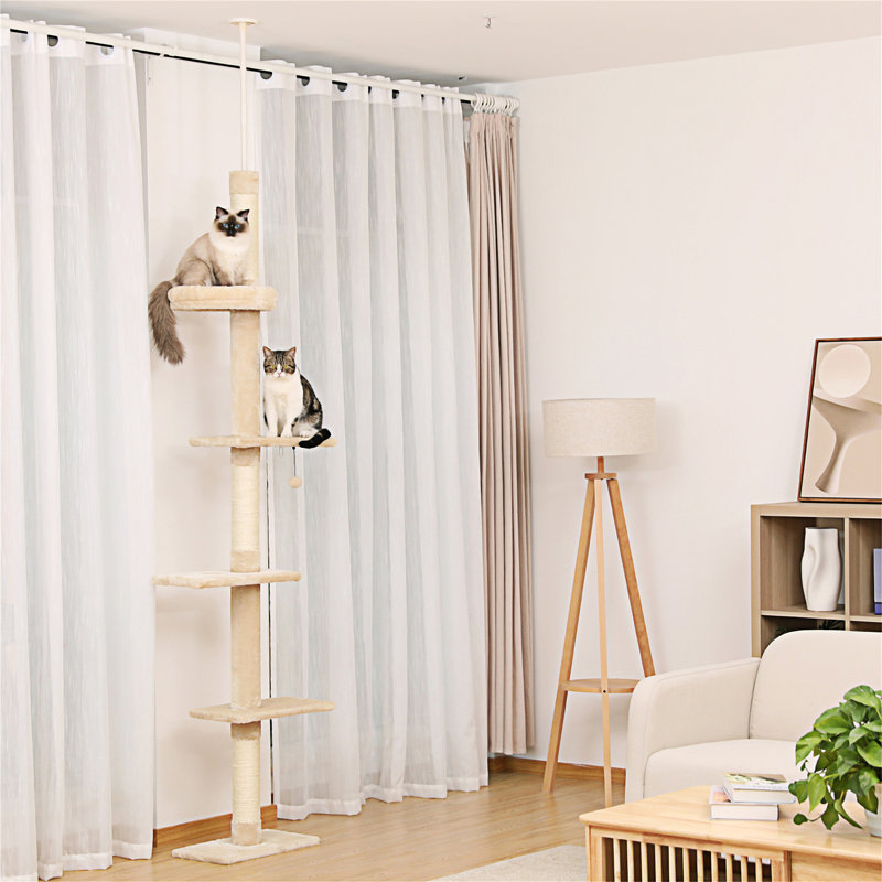 Tour pour chat interactive à 5 niveaux, Beige