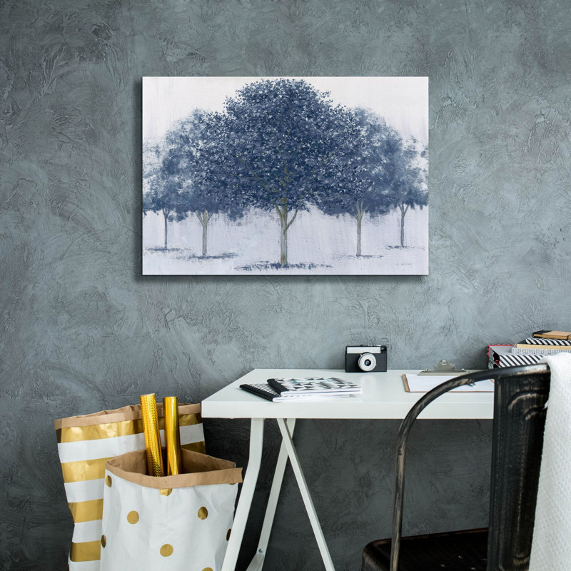 «Peaceful Grove Navy» par James Wiens, art mural sur toile, H 18 po x l 26 po