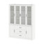 Bibliothèque à 3 tiroirs avec portes en verre H 80 po x l 62 po-2074072122