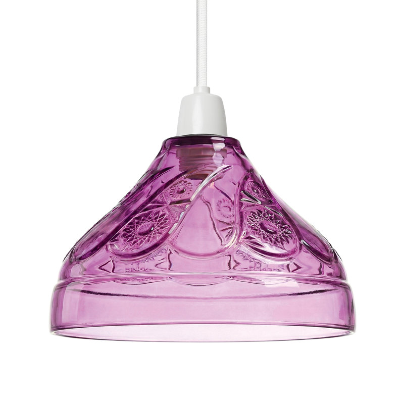 9cm H Glass Lamp Shade ( Screw On ), Purple