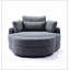 Grande chaise ronde avec rangement en tissu de lin pour le salon de l'hôtel avec coussins-522269651