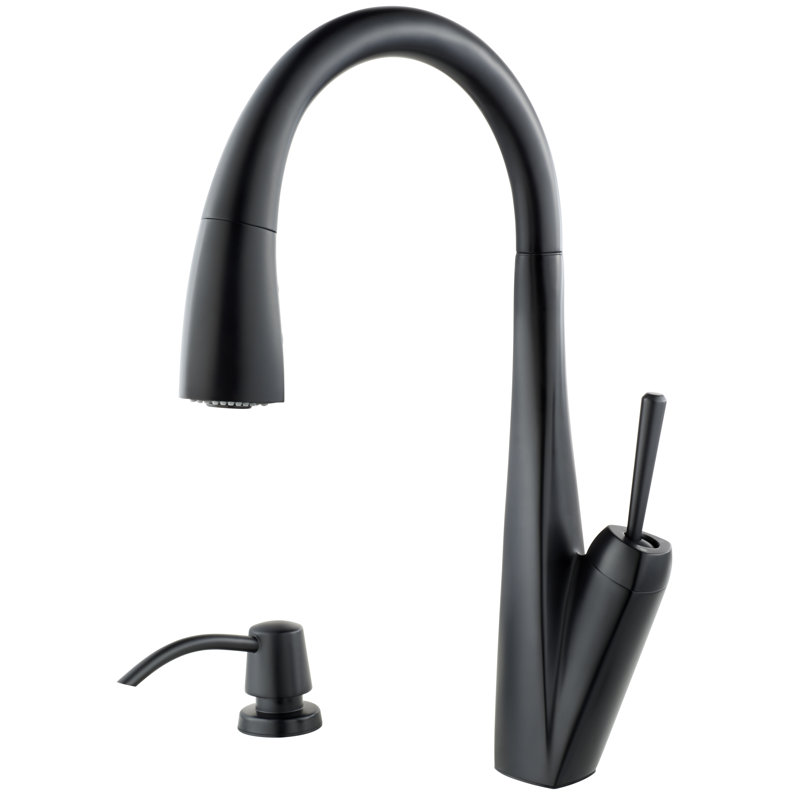Zuri Pull-Down Single Handle Kitchen Faucet, Matte Black
