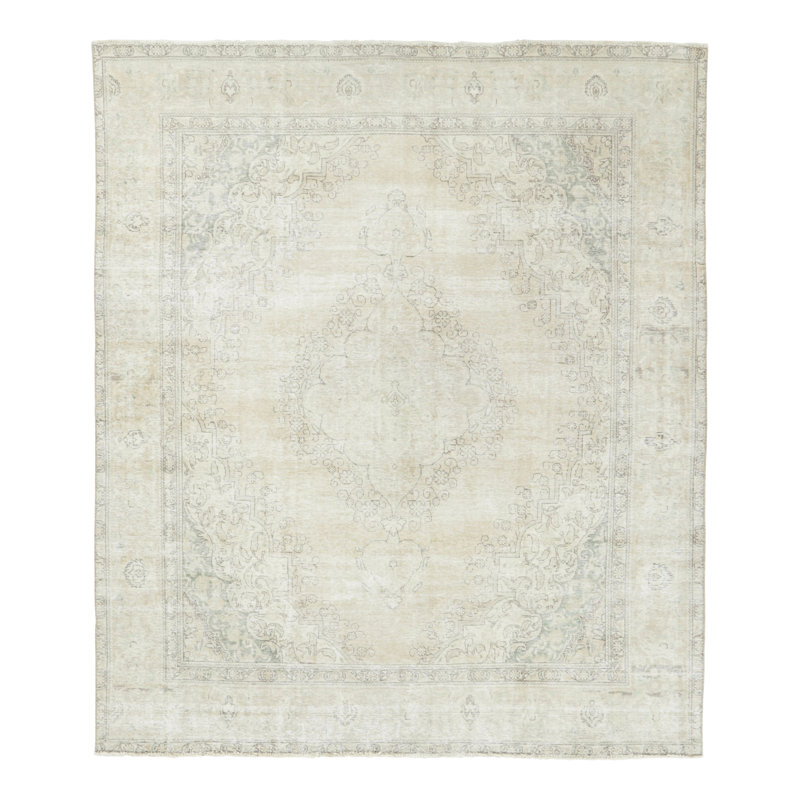 Distressed One-of-a-Kind 9'7X11'6 Hand Knotted Area Rug