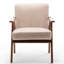 Chaise de couleur chameau pour structure principale en bois massif avec revêtement en tissu doux et attrait moderne-579982483