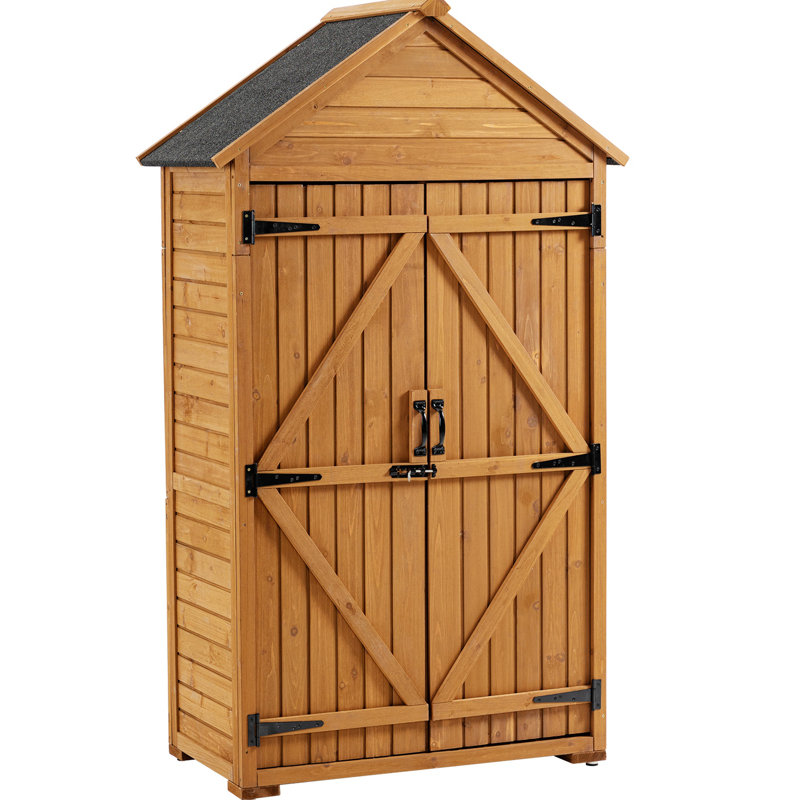 Byan Wood Storage Shed, Yellow Brown