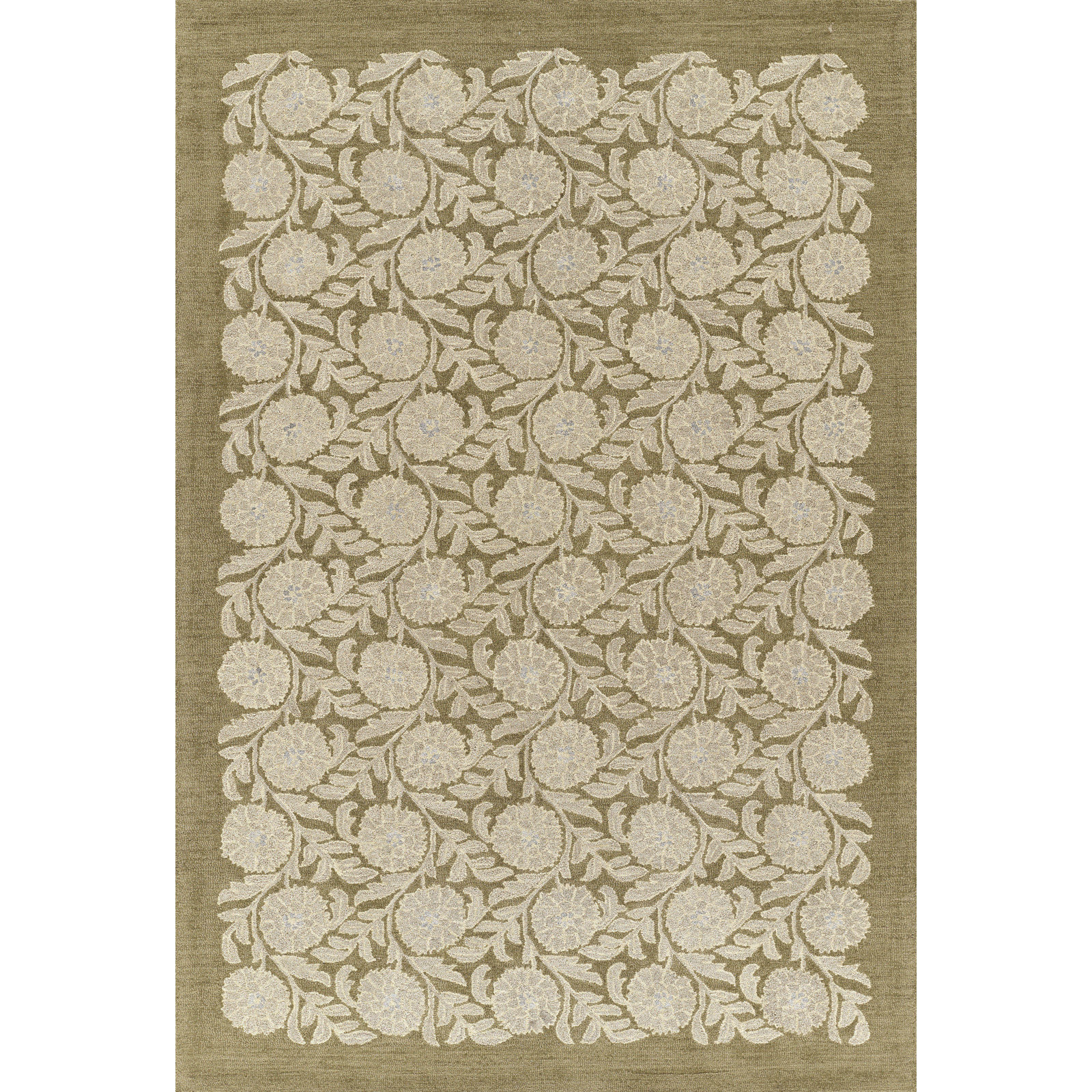 Eleanora Hand Tufted Wool Floral Green Area Rug, 3'6" X 5'6"