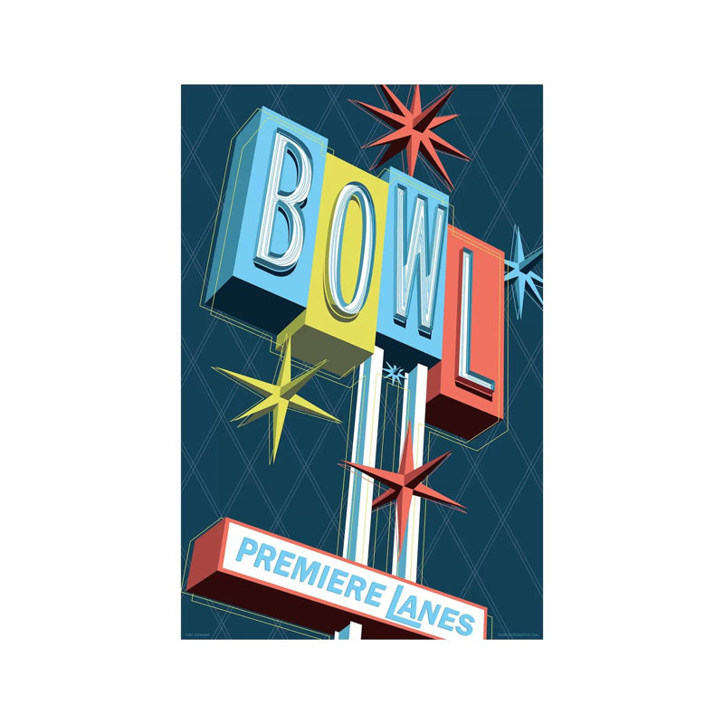 Premier Lanes Bowling Travel by Jim Zahniser - Print on Canvas, 66.04cm H x 45.72cm W x 1.91cm D, Wrapped Canvas