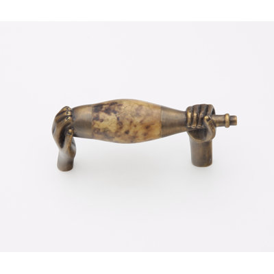 Schaub Small Wine Themes Cabinet Pull w/ Shell Inlays, 3" Center to Center