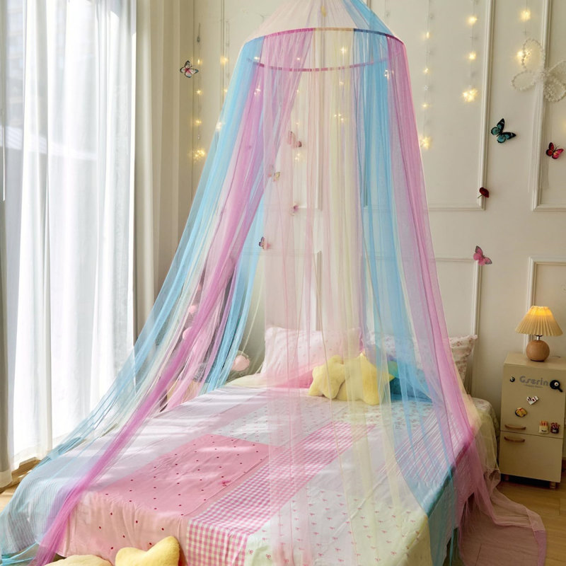 Princess Rainbow Bed Canopy, 66 X 270Cm, Pink Blue