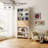 78'' H 5-Tier Media Shelves Record Storage With Flip-Door Cabinet