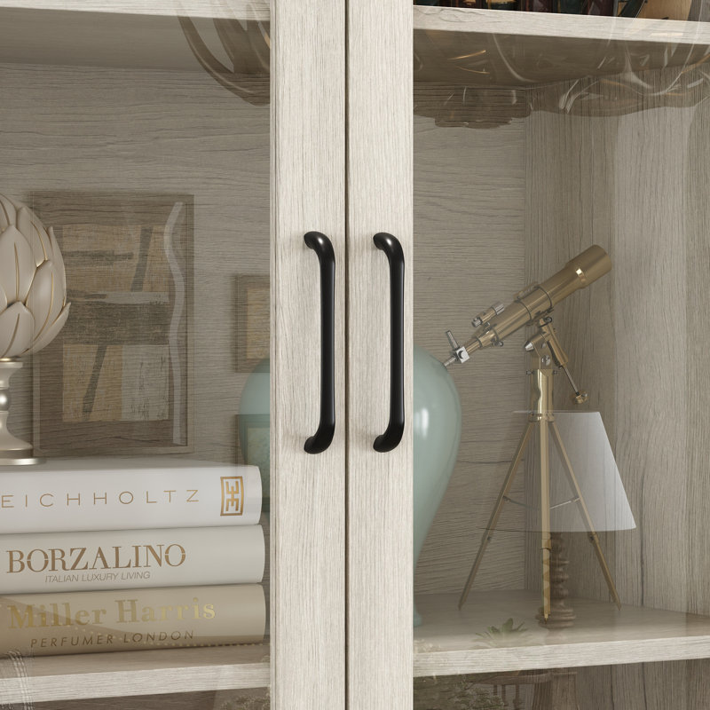 81.7'' H 5-Tier Display Case Curio Cabinet With Glass Doors