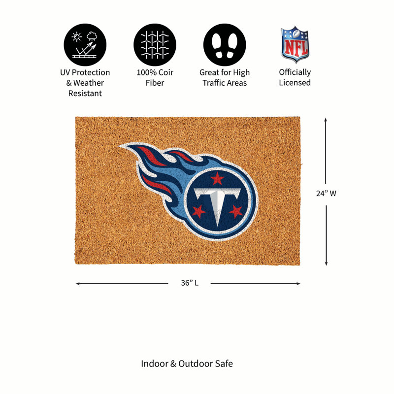 Grand tapis couleur coco Tennessee Titans, 36 po x 24 po