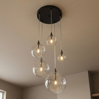 Lustre 5 lumières en bronze huilé Jensi
