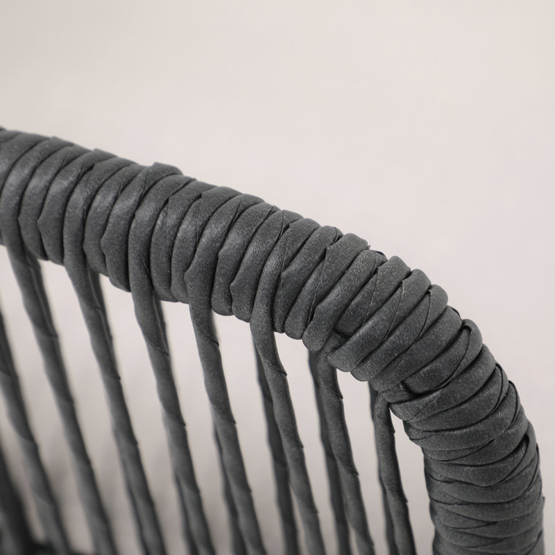 Chaise de patio avec coussin, Noir / gris clair