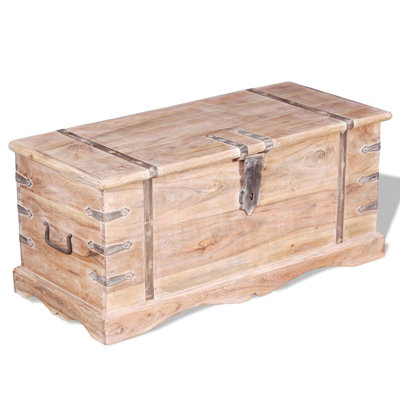 Boîte de rangement décorative avec coffre de rangement pour chambre à coucher en bois massif
