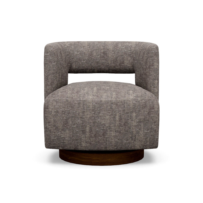 Crystle Swivel Barrel Chair, 8240-70, Walnut