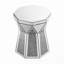 Table basse de style tambour avec incrustation de cristal miroir