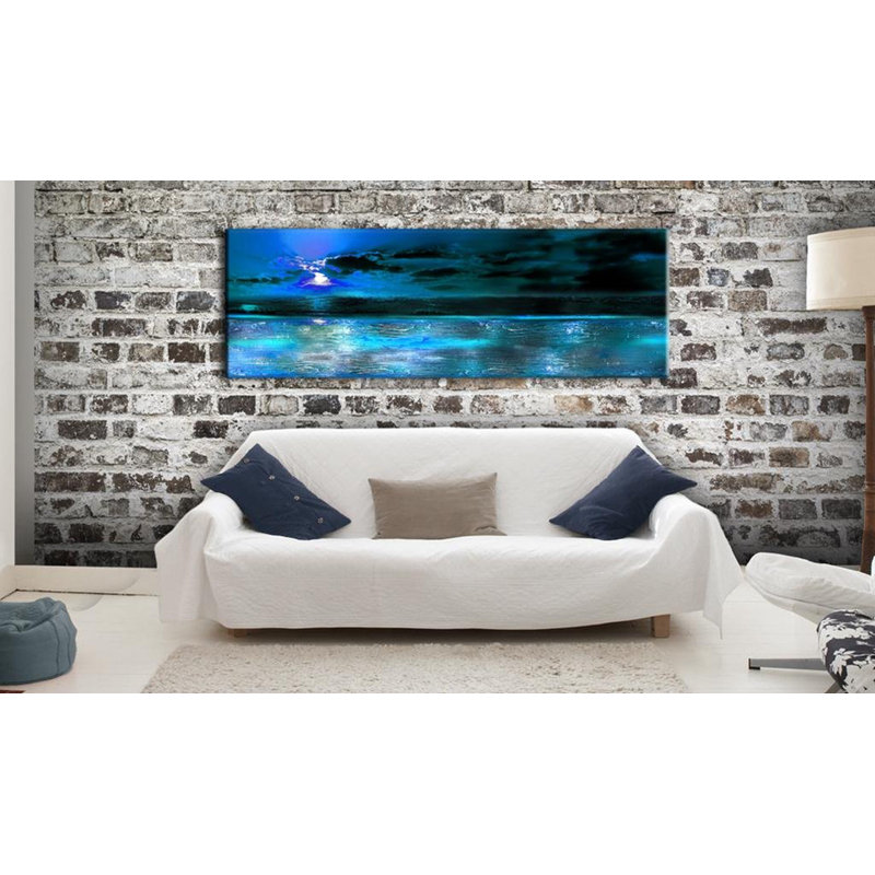 Ellizabeth " Sapphire Ocean ", 20" H x 59" W x 0.7" D