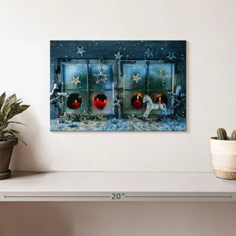 Fenêtre blanche de Noël, H 8 po x l 12 po
