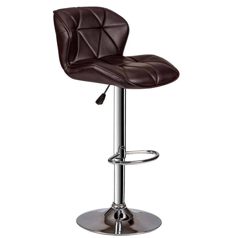Ensemble de 2 tabourets de bar réglables en similicuir brun