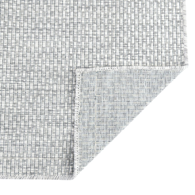 Tapis d'intérieur / extérieur gris clair / ivoire Highland, Rectangle 5 pi 3 po x 8 pi