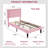 Aldora 2 Pack Pink Twin Upholstered Platform Bed Frame with Tufted Adjustable Headboard,Noise-Free Twin Size Bed with 8 Inch Under-Bed Storage-1513158493