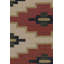 Vintage Swedish Rya Flatweave, Beige With Red Geometric Medallion - Rug & Kilim